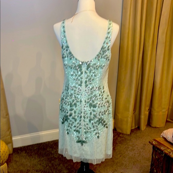 Adriana Papell BodyCon Mint Green Embellished Dress - Picture 3 of 6